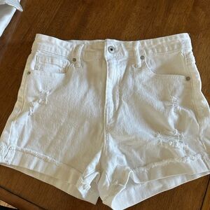Celebrity Pink White Distressed Jean Shorts